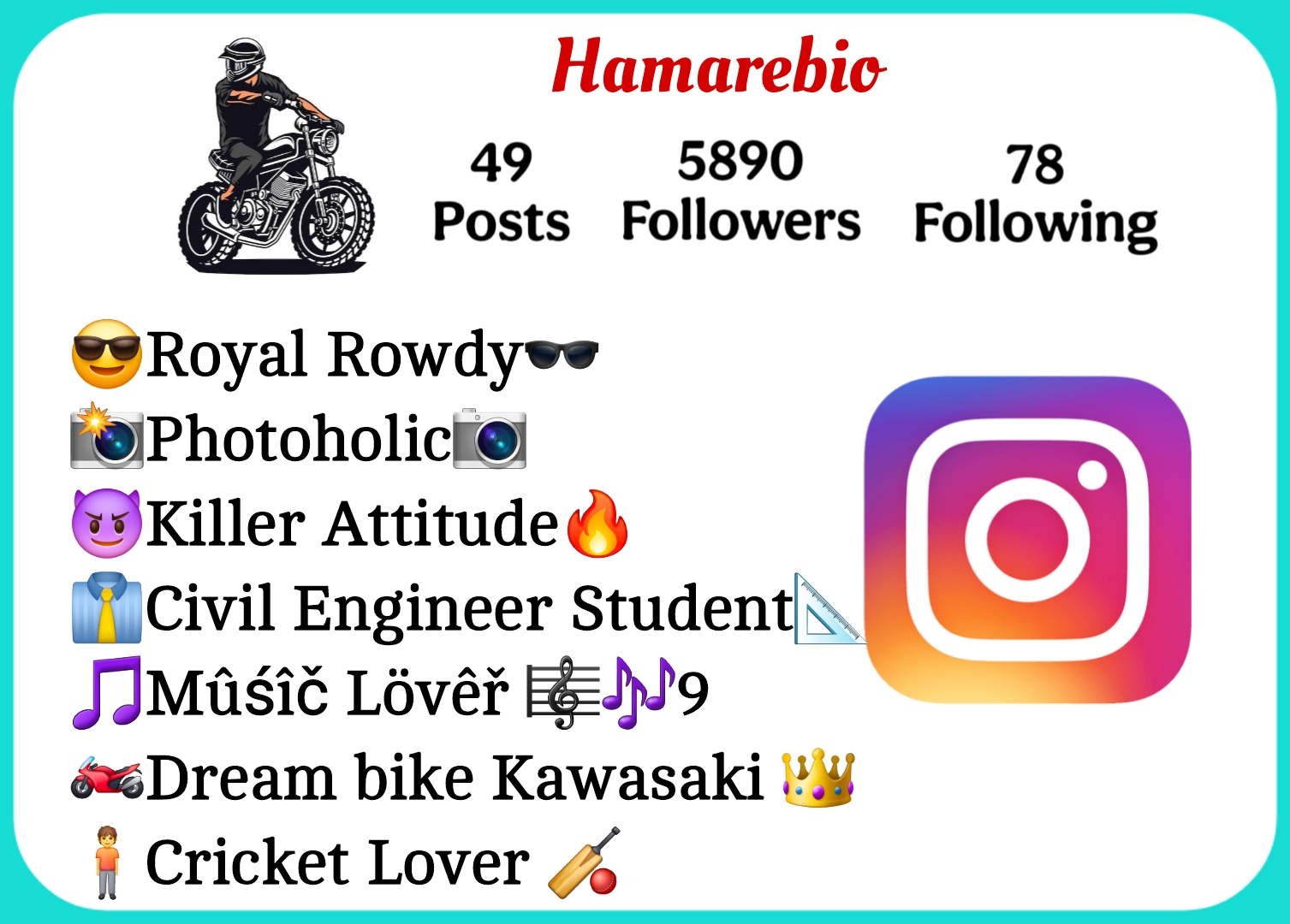 Bike Rider Bio For Instagram